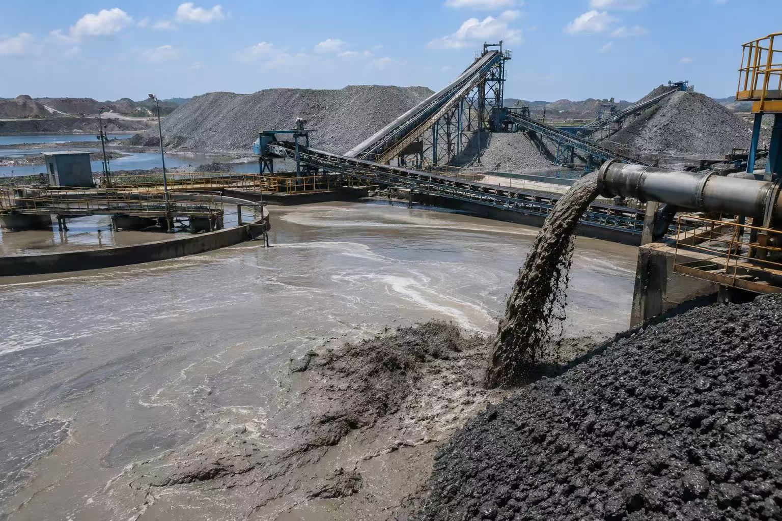 Mineral slurry, stone processing and tailings filtration