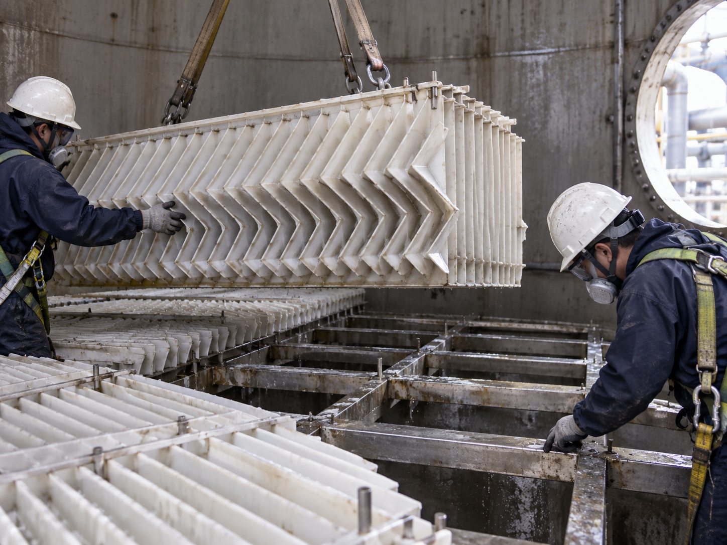 Lift Old Vanes & Inspect Grid