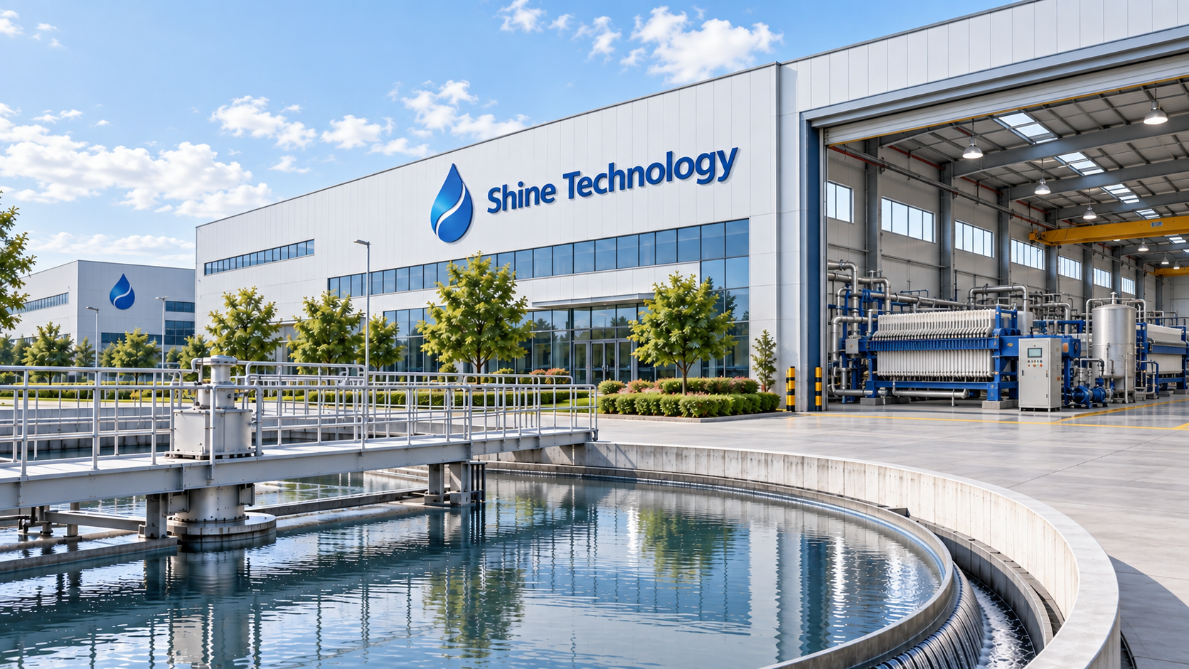 Shine Technology engineers inspecting filtration equipment